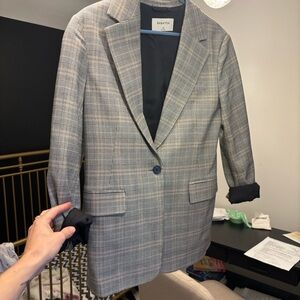Aritzia Gray Glen Plaid Blazer